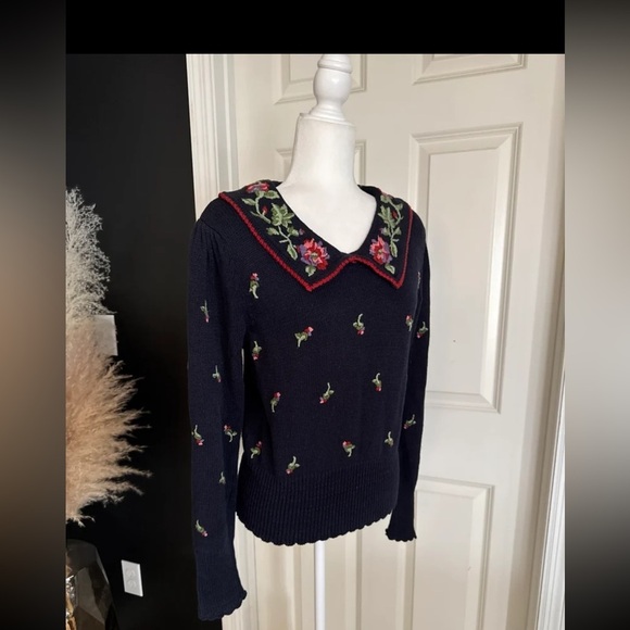 Vintage Herman Geist Hand Embroidered Sweater 
Size Medium - Picture 5 of 12